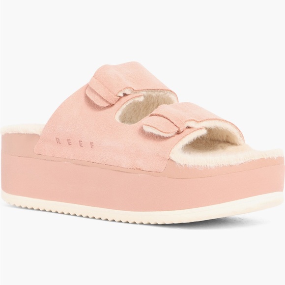Reef Women’s Ojai Ciara Faux Shearling Lined Platform Slides - Picture 1 of 15